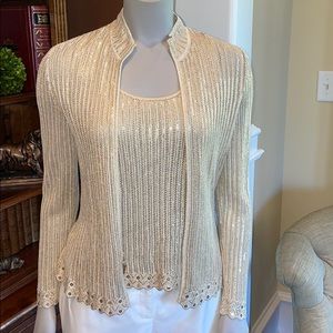 Exquisite St. John Evening Tank and Cardigan Set!